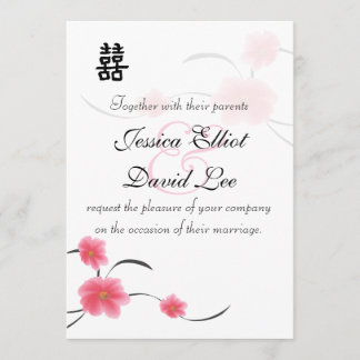 Cherry Blossom Double Happiness Wedding Collectie Kaart