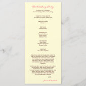 Cherry Blossom Double Happiness Wedding Program Programma (Achterkant)