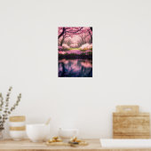 Cherry Blossom Dreamweaver bij de rivier Poster (Keuken)