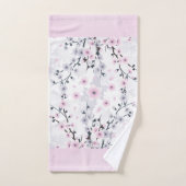 Cherry Blossom Dusky Pink Mauve Monogram Bad Handdoek (Handdoek)