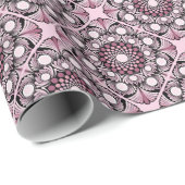 Cherry Blossom Dusky Roos Dot Mandala Diamond Tege Cadeaupapier (Rol Hoek)