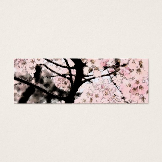 Cherry Blossom Edited Bladwijzer Mini Visitekaartjes (Voorkant)