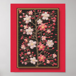 Cherry Blossom Elegance: een bloemensymfonie Poster