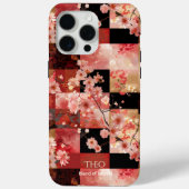 Cherry Blossom Elegance – Rood & Goud Bloemen Char Case-Mate iPhone Case (Achterkant)