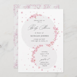 cherry blossom elegant baby shower suitnodiging