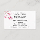 Cherry Blossom Elegant Floral Spring Visitekaartje (Achterkant)