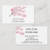 Cherry Blossom Elegant Floral Spring Visitekaartje (Voorkant / Achterkant)