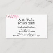 Cherry Blossom Elegant Floral Spring Visitekaartje (Achterkant)