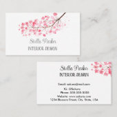 Cherry Blossom Elegant Floral Spring Visitekaartje (Voorkant / Achterkant)