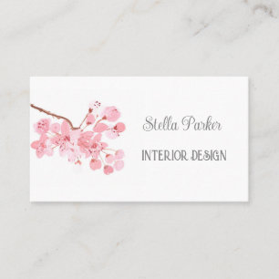 Cherry Blossom Elegant Floral Spring Visitekaartje