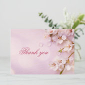 Cherry Blossom Élégant Mariage Merci Cartes (Debout devant)