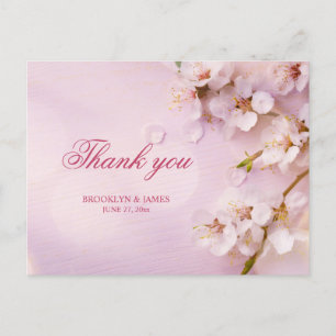 Cherry Blossom Elegant Wedding Bedankt Briefkaarte Briefkaart