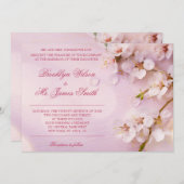 Cherry Blossom Élégante invitation de mariage (Devant / Derrière)
