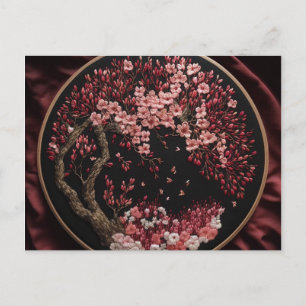 Cherry Blossom Embroized Wedding  Wrappi Briefkaart