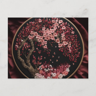 Cherry Blossom Embroized Wedding  Wrappi Briefkaart