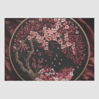 Cherry Blossom Embroized Wedding  Wrappi Tissuepapier