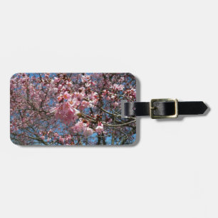 Cherry Blossom en Bee Pink Spring Flowers Bagagelabel