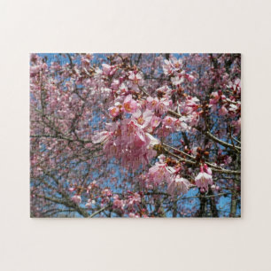 Cherry Blossom en Bee Pink Spring Flowers Legpuzzel