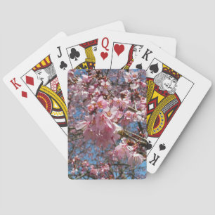Cherry Blossom en Bee Pink Spring Flowers Pokerkaarten