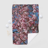 Cherry Blossom en Blue Sky Spring Floral Golfhanddoek (Insitu)