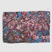 Cherry Blossom en Blue Sky Spring Floral Golfhanddoek (Horizontaal)