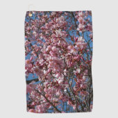 Cherry Blossom en Blue Sky Spring Floral Golfhanddoek (Voorkant)