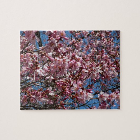 Cherry Blossom en Blue Sky Spring Floral Legpuzzel (Horizontaal)