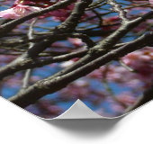 Cherry Blossom en Blue Sky Spring Floral Poster (Hoek)