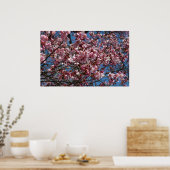 Cherry Blossom en Blue Sky Spring Floral Poster (Keuken)