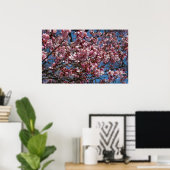 Cherry Blossom en Blue Sky Spring Floral Poster (Thuiskantoor)