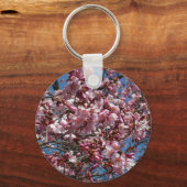 Cherry Blossom en Blue Sky Spring Floral Sleutelhanger (Voorkant)