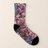 Cherry Blossom en Blue Sky Spring Floral Sokken (Rechts - buiten)