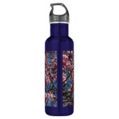 Cherry Blossom en Blue Sky Spring Floral Waterfles (Achterkant)