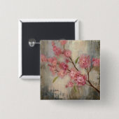 Cherry Blossom en Branch Vierkante Button 5,1 Cm (Voorkant /achterkant)