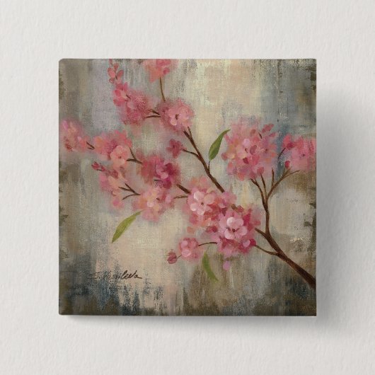 Cherry Blossom en Branch Vierkante Button 5,1 Cm (Voorkant)