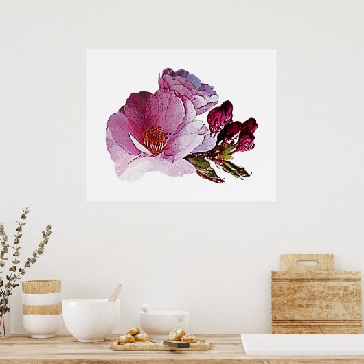 Cherry Blossom en Bud Poster (Keuken)