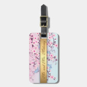 Cherry Blossom en Butterflies Bagagelabel (Voorkant verticaal)