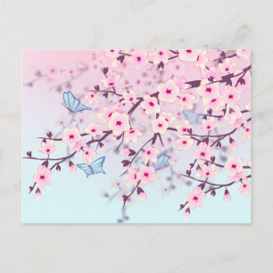 Cherry Blossom en Butterflies Briefkaart