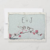  Cherry Blossom en Chickadee Damask RSVP (Achterkant)