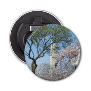 Cherry Blossom en het Washington Monument in DC Button Flesopener