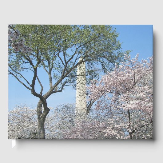 Cherry Blossom en het Washington Monument in DC Gastenboek (Voorkant)