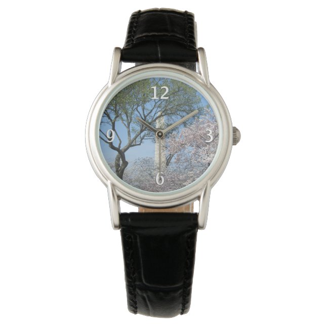 Cherry Blossom en het Washington Monument in DC Horloge (Voorkant)