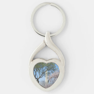 Cherry Blossom en het Washington Monument in DC Sleutelhanger