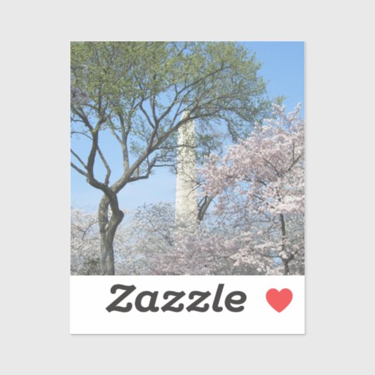 Cherry Blossom en het Washington Monument in DC Sticker (Vel)