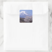 Cherry Blossom en Mt. Fuji Vierkante Sticker (Tas)