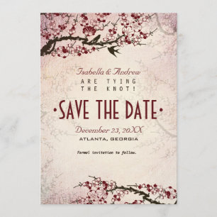 Cherry Blossom en Tortelduifjes sparen de Datum Save The Date