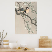  Cherry Blossom en vogelschilderingen Poster (Keuken)