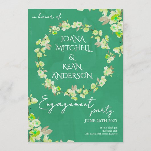 Cherry Blossom Engagement Party Invitation (Devant)