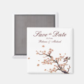 Cherry Blossom Enregistrer la date Mariage Magnets (Recto/Verso)