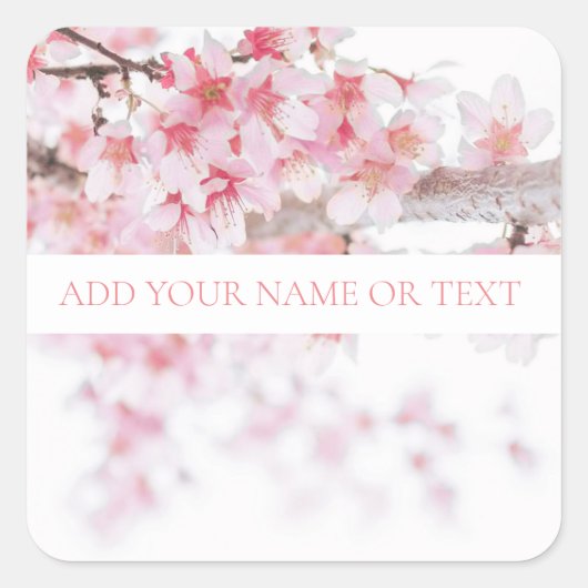 CHERRY BLOSSOM  ENVELOPE SEAL VIERKANTE STICKER (Voorkant)